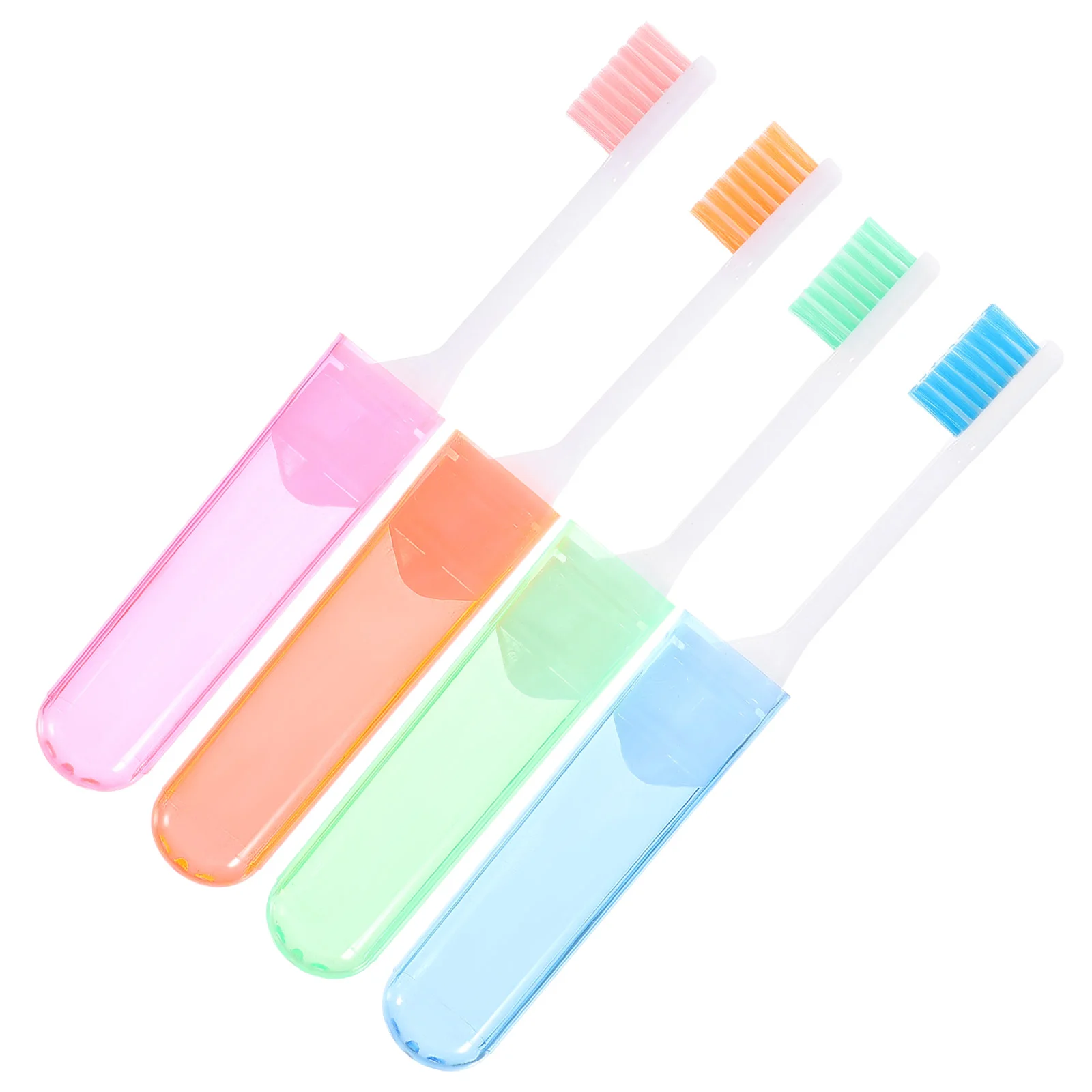 

4 Pcs Portable Travel Toothbrush Travel Essentials Small Clean Foldable Camping Pp Outdoor Traveling