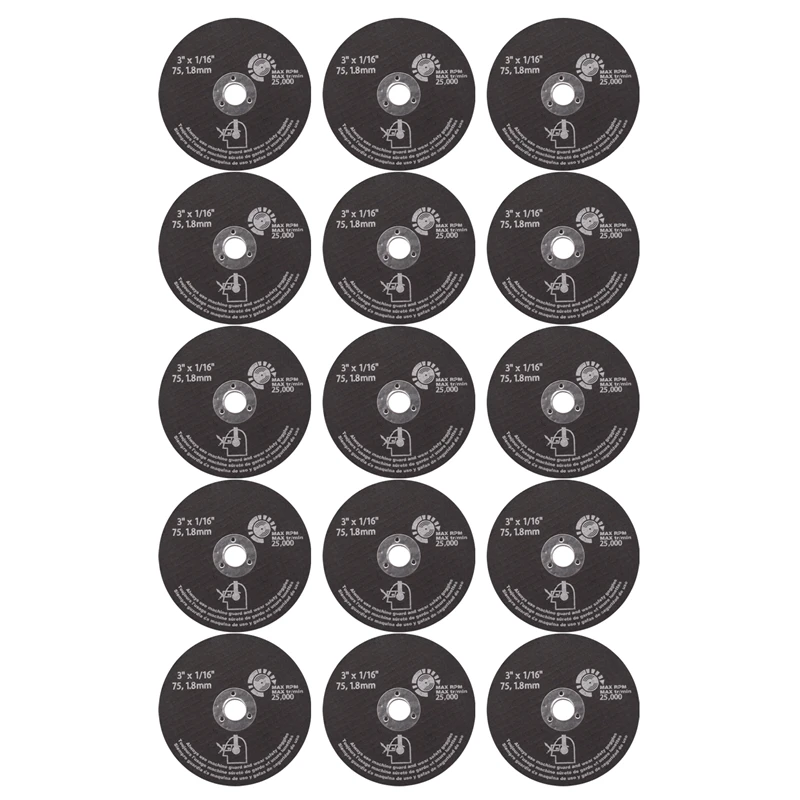 15Pcs 3Inch 75Mm Cut Off Wheel Resin Cutting Disc Fiber Circular Saw Blades For Metal Cutting 75X1.6X10mm
15Pcs 3Inch 75Mm Cut Off Wheel Resin Cutting Disc Fiber Circular Saw Blades For Metal Cutting 75X1.6X10mm