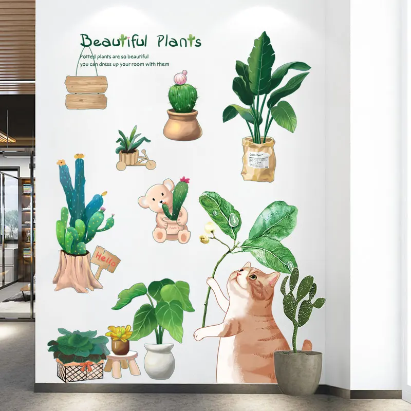 Cat Animal Wall Stickers DIY Potted Plant Mural Decals for Kids Rooms Baby Bedroom Kindergarten Nursery House Decoration
Cat Animal Wall Stickers DIY Potted Plant Mural Decals for Kids Rooms Baby Bedroom Kindergarten Nursery House Decoration