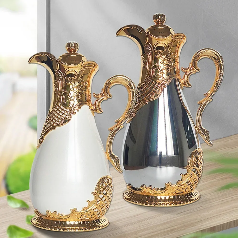 

2022 New Arabian Vacuum Flask 800ml Middle Eastern Style Restaurant Home Glass Liner Hot Water Kettle 24 Hours Thermos Bottle