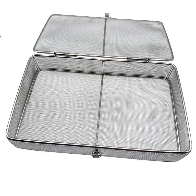 

Disinfection Net Basket Sterilizing Basket with Lid Stainless Steel Surgical Operating Instrument Autoclave Sterilization Box