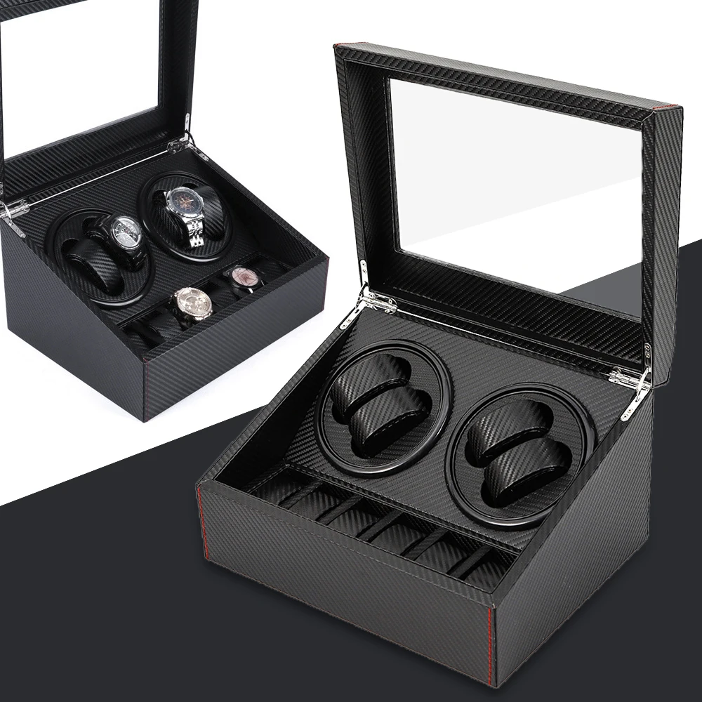 Luxury Automatic 2 Motor Watch Winder Carbon Fiber Display Box Case Storage 4 And 6
Luxury Automatic 2 Motor Watch Winder Carbon Fiber Display Box Case Storage 4 And 6