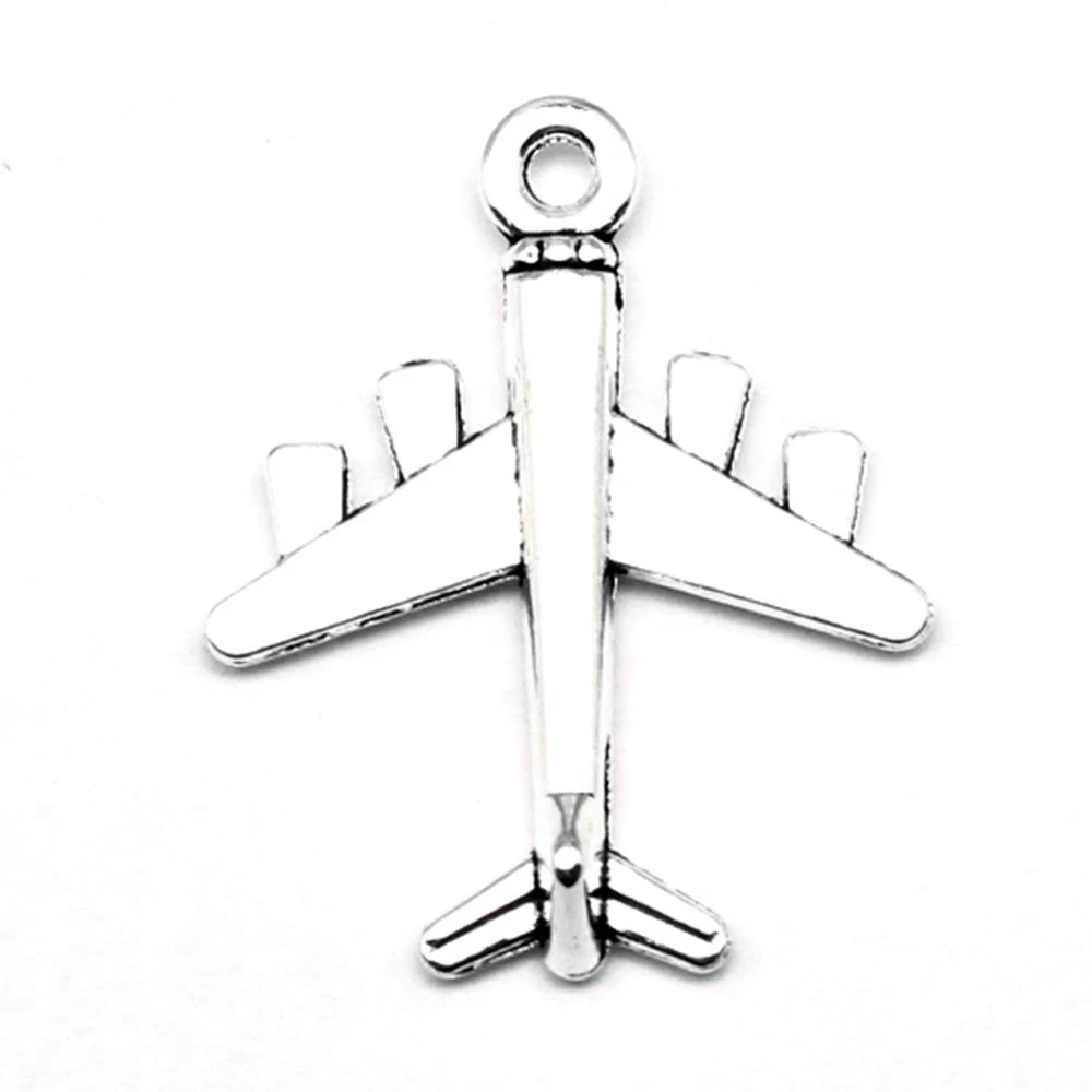 Подвеска в виде самолета для ожерелья, ювелирные изделия «сделай сам» для детей, оптовая продажа, ювелирные изделия, 22x28 мм, 10 шт., античное серебряное покрытие