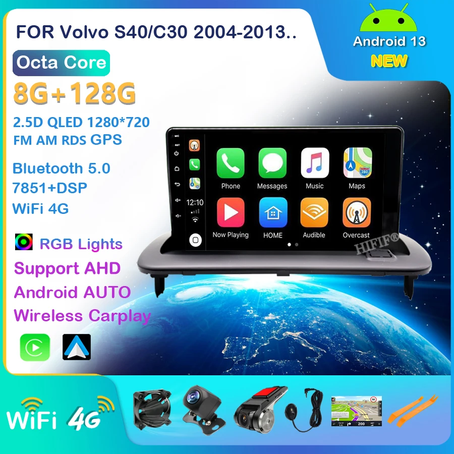 128G Android 13 Car Radio For Volvo S40/C30/C70 2004-2013 Multimedia Player 4G WIFI Bluetooth Camera GPS DSP Carplay DVD 2 DI
128G Android 13 Car Radio For Volvo S40/C30/C70 2004-2013 Multimedia Player 4G WIFI Bluetooth Camera GPS DSP Carplay DVD 2 DI