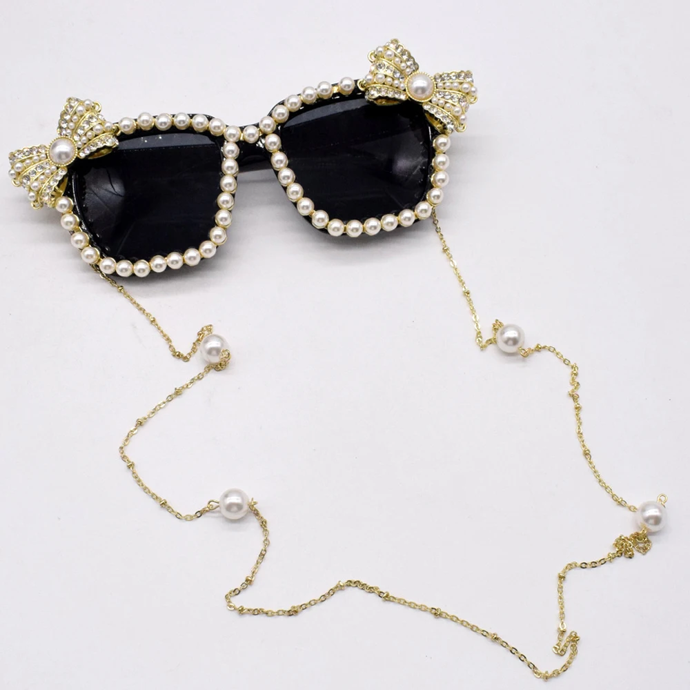 New Fashion Designer Women Girls Pearl Sunglasses Retro Decor Bow Sunglasses Summer Beach Glasses
New Fashion Designer Women Girls Pearl Sunglasses Retro Decor Bow Sunglasses Summer Beach Glasses