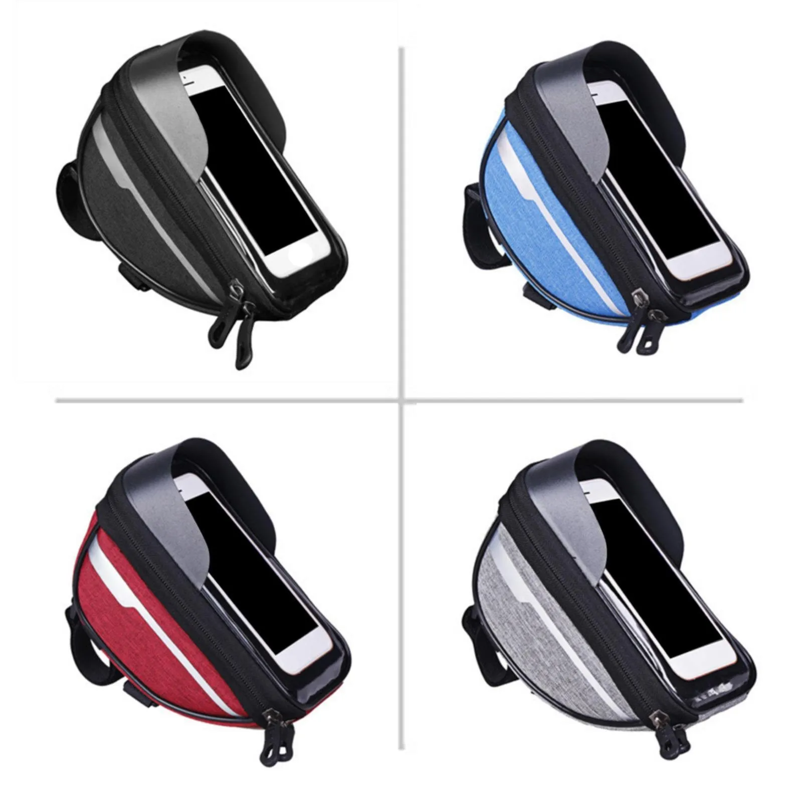 

Bike Phone Support Bicycle Front Frame Handlebar Bag Waterproof Bike Accessories Pouch Touch Screen For Mobile Under 8.2 Inches