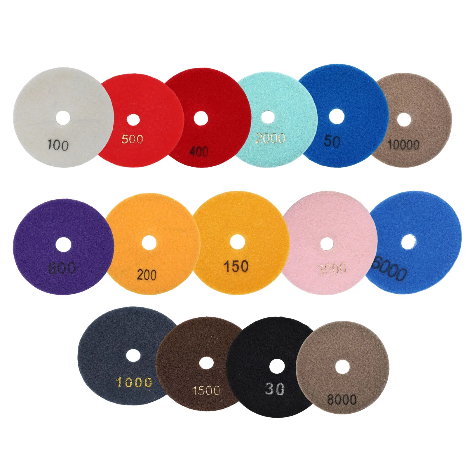 15PCS Polishing Pads 4inch Wet Dry Granite Concrete Marble Glass Stone Sanding Resinous Woodworking Supplies Accessories
15PCS Polishing Pads 4inch Wet Dry Granite Concrete Marble Glass Stone Sanding Resinous Woodworking Supplies Accessories
