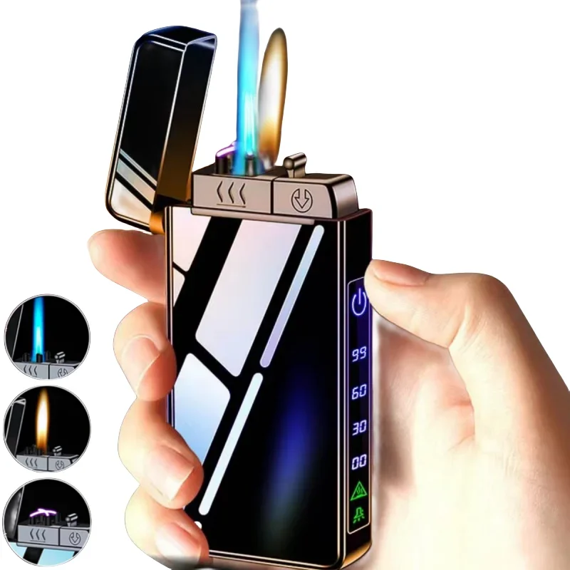 New Windproof Metal USB Lighter Torch Lighter Jet Dual Plasma Arc Lighter Gas Electric Butane Chargeable Pipe Cigar Lighter
New Windproof Metal USB Lighter Torch Lighter Jet Dual Plasma Arc Lighter Gas Electric Butane Chargeable Pipe Cigar Lighter