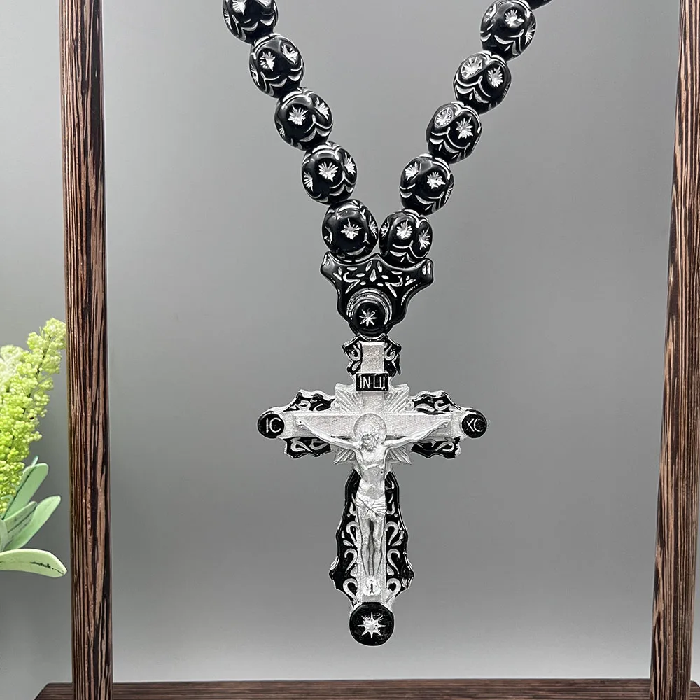 

GS138-7 ожерелье Крест святой Христос Иисус картины из смолы изысканные бусины для искупления религиозный декоративный 3D стереомагнитофон