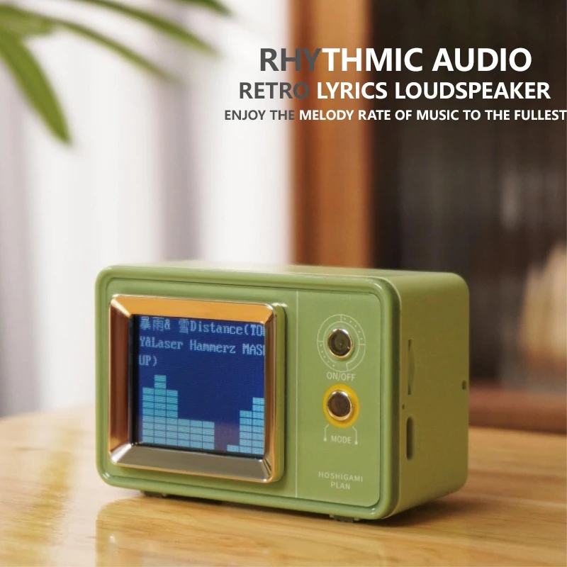 

Retro Floating Dynamic Lyrics Bluetooth Speakers Desktop Clock Calendar Intelligent Projection Screen Creative Sound System Gift