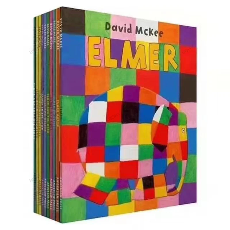 

Everybody Loves Elmer Patterned Emma Elephant 10 Books Original English Drawing Book