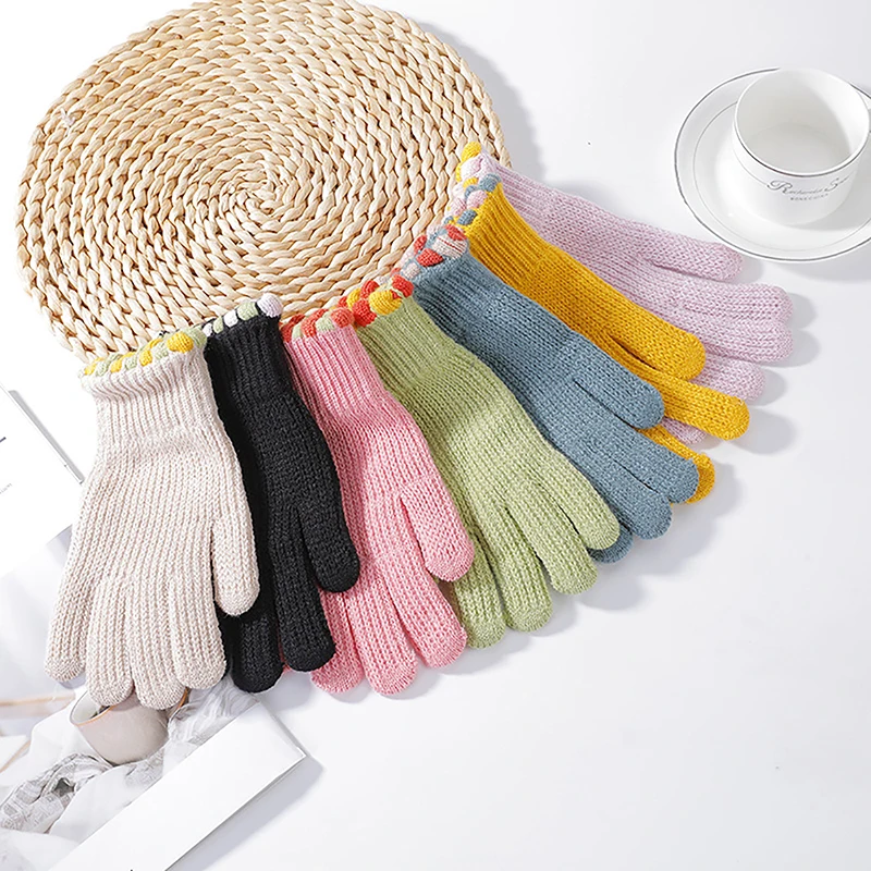 1Pair Knitted Woolen Padded Gloves Women Kawaii Winter Warm Padded Students Riding Touchscreen Full Finger Gloves
1Pair Knitted Woolen Padded Gloves Women Kawaii Winter Warm Padded Students Riding Touchscreen Full Finger Gloves