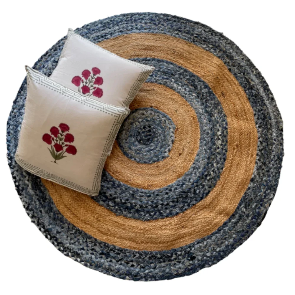 

Round Rug Jute Carpet 100% Handmade Farmhouse Hand Braided Rustic Carpets for Living Room Rugs for Bedroom Floor Mat Home Decor