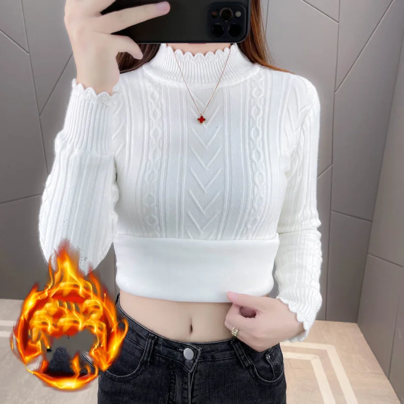 Autumn Winter New Women's Thickening Half High Collar Screw Thread Pullovers Sweaters Fashion Slim Commuter Long Sleeve Tops
Autumn Winter New Women's Thickening Half High Collar Screw Thread Pullovers Sweaters Fashion Slim Commuter Long Sleeve Tops