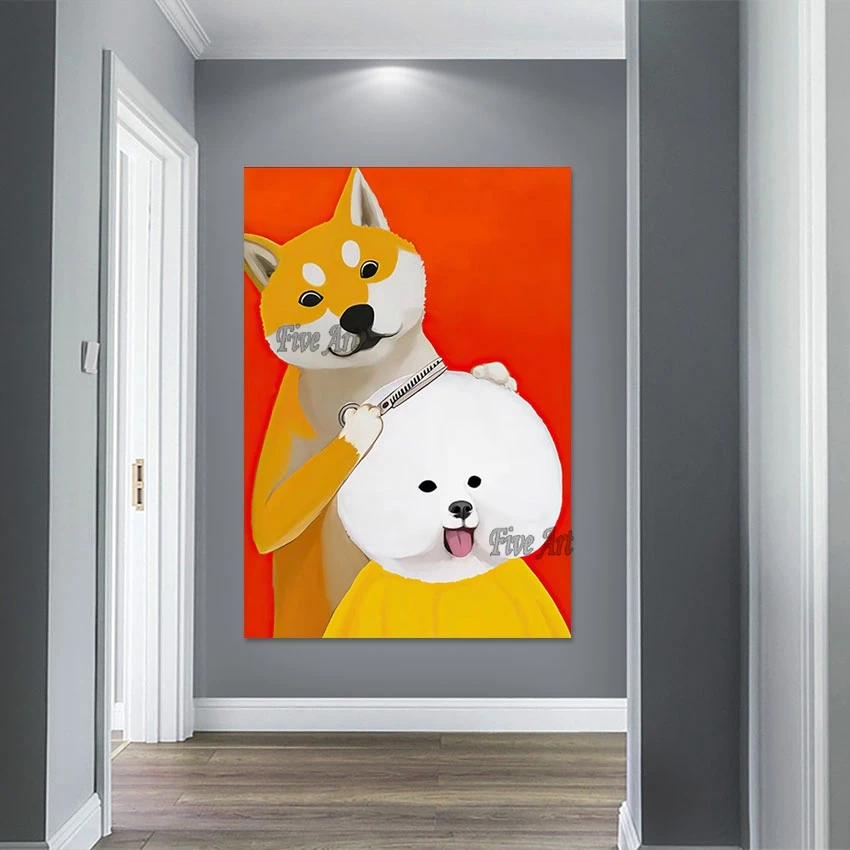 Handmade Kids Room Wall Hanging Two Lovely Dogs Cartoon Animal Oil Painting Modern Canvas Home Decoration Objects Art Picture
Handmade Kids Room Wall Hanging Two Lovely Dogs Cartoon Animal Oil Painting Modern Canvas Home Decoration Objects Art Picture