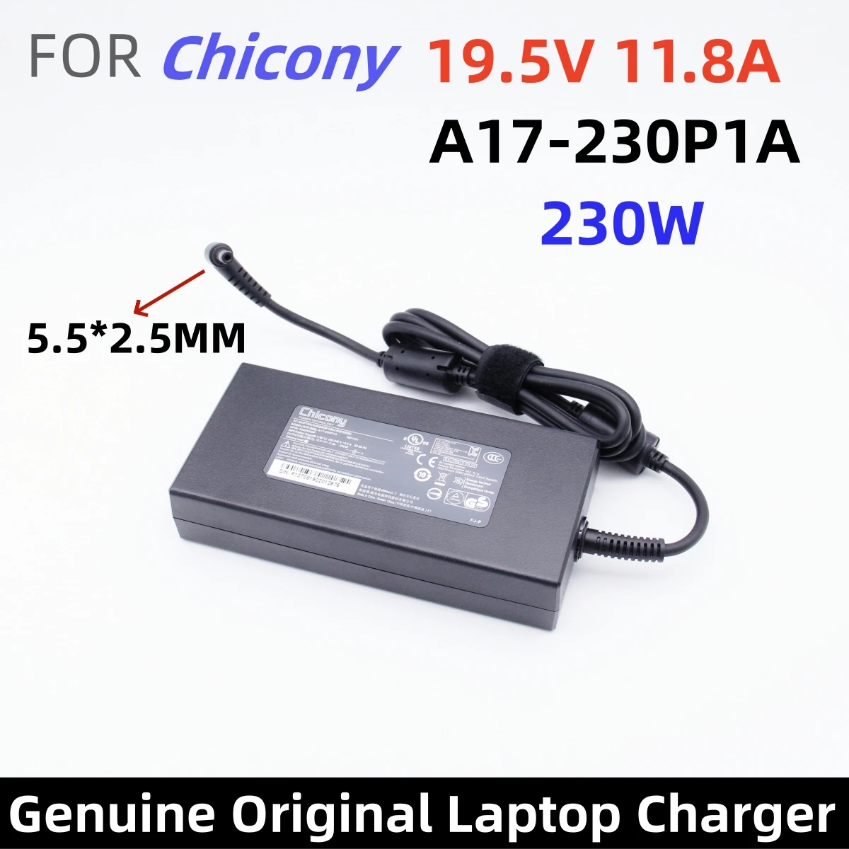 Original For Chicony 19.5V 11.8A A17-230P1A A12-230P1A A230A012L 230W AC Adapter Charger For MSI P65 CREATOR GS75 STEALTH Laptop
Original For Chicony 19.5V 11.8A A17-230P1A A12-230P1A A230A012L 230W AC Adapter Charger For MSI P65 CREATOR GS75 STEALTH Laptop
