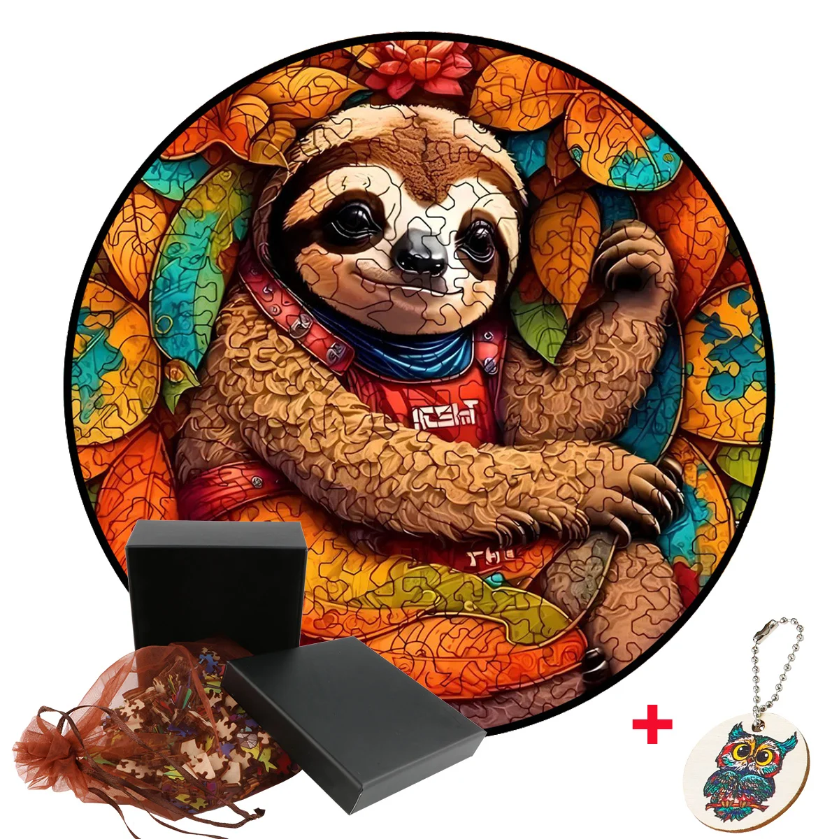 

Unique Sloth Animal Shape Puzzles DIY Wooden Jigsaw Puzzle Family Interactive Games for Adult Kids Toys Xmas Gift Home Decor