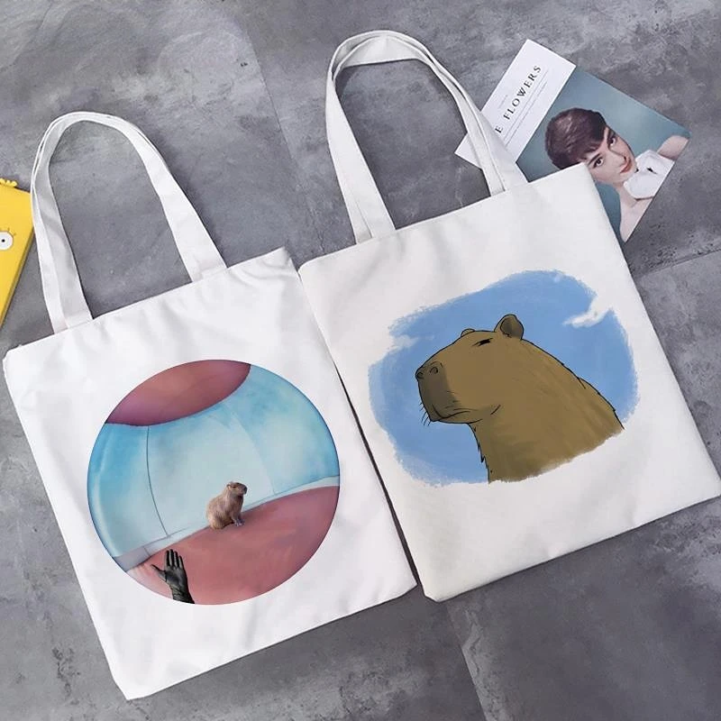 Women Shoulder Bags Cute Capybara Print Reusable Shopping Bag Canvas Tote Bags Printing Eco Bag Cartoon Large Shopper Beach Bag
Women Shoulder Bags Cute Capybara Print Reusable Shopping Bag Canvas Tote Bags Printing Eco Bag Cartoon Large Shopper Beach Bag