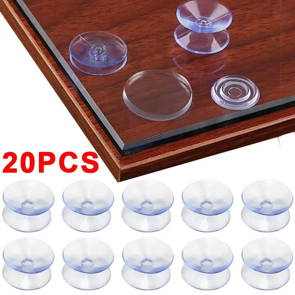 

20Pcs Vacuum Double-Sided Suction Cup Top Spacer Non-Slip Transparent Vacuum Suckers Without Trace PVC Sucker Pad Kitchen