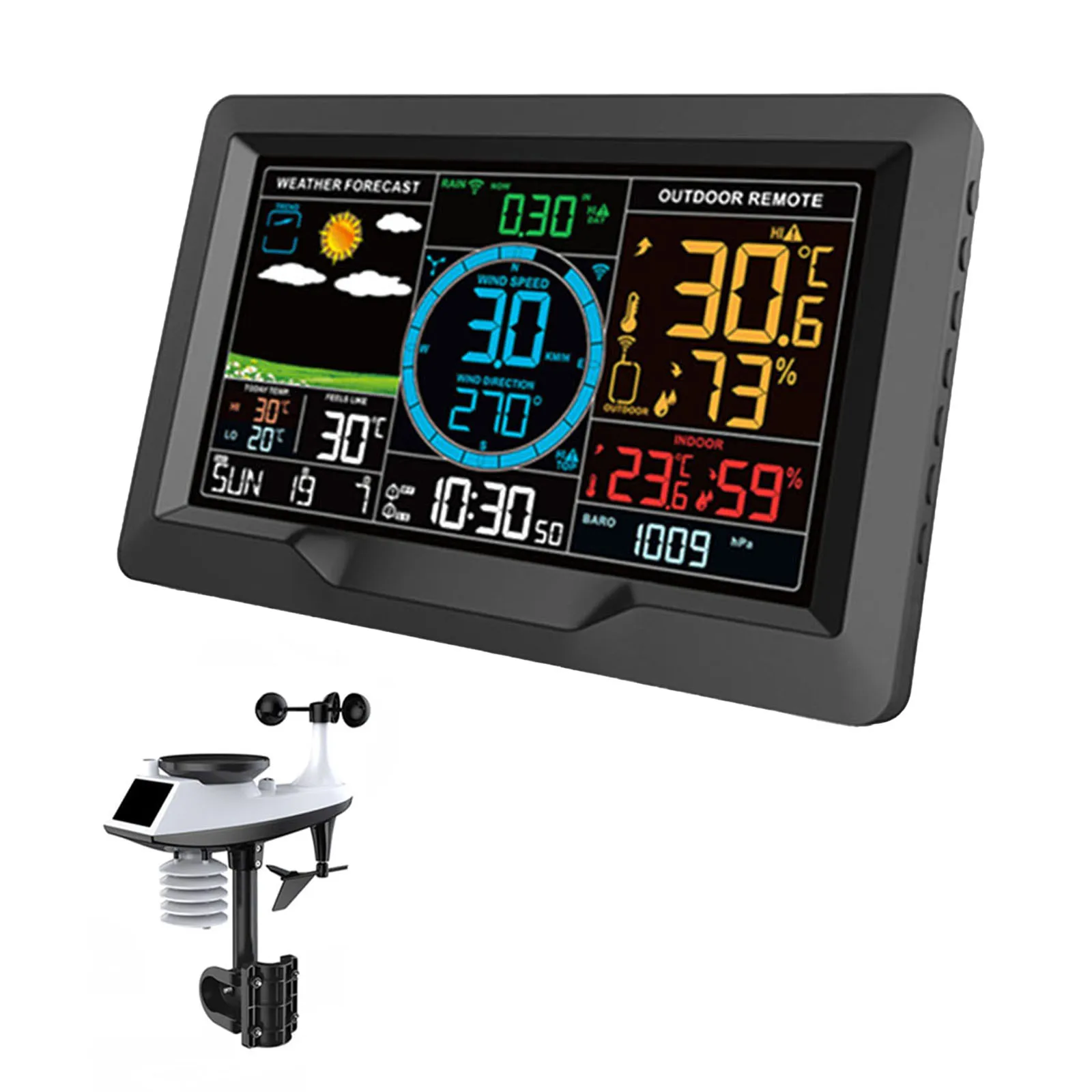 Practical Weather Station Weather Clock 60S Clock Host Power Supply Rain Guage Temperarture Barometic Transmitter
Practical Weather Station Weather Clock 60S Clock Host Power Supply Rain Guage Temperarture Barometic Transmitter