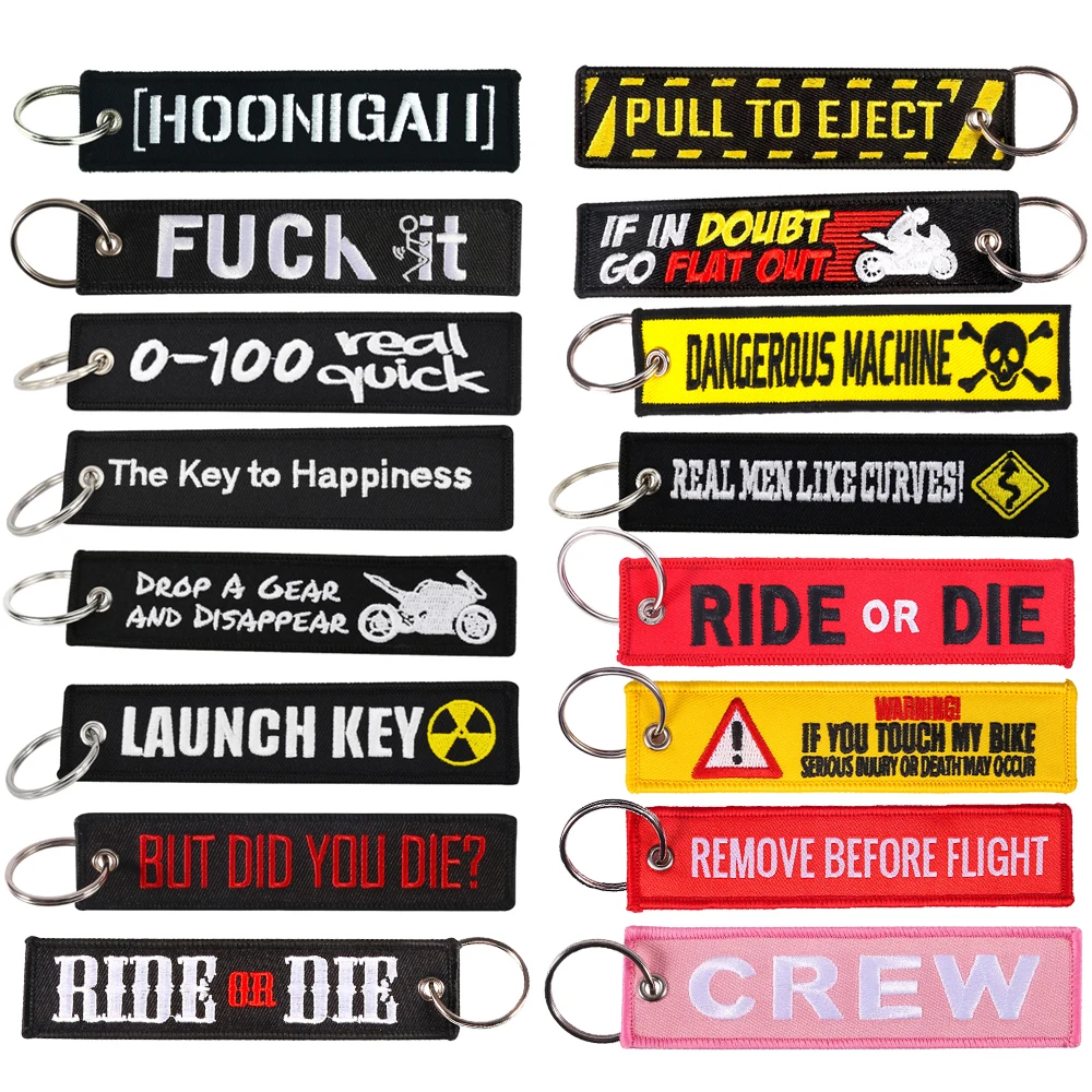 3pcs DIY Keychain For Motorcycles Cars Key Tag Embroidery Yelloew Danger Remind Launch Key Ring Chain
3pcs DIY Keychain For Motorcycles Cars Key Tag Embroidery Yelloew Danger Remind Launch Key Ring Chain