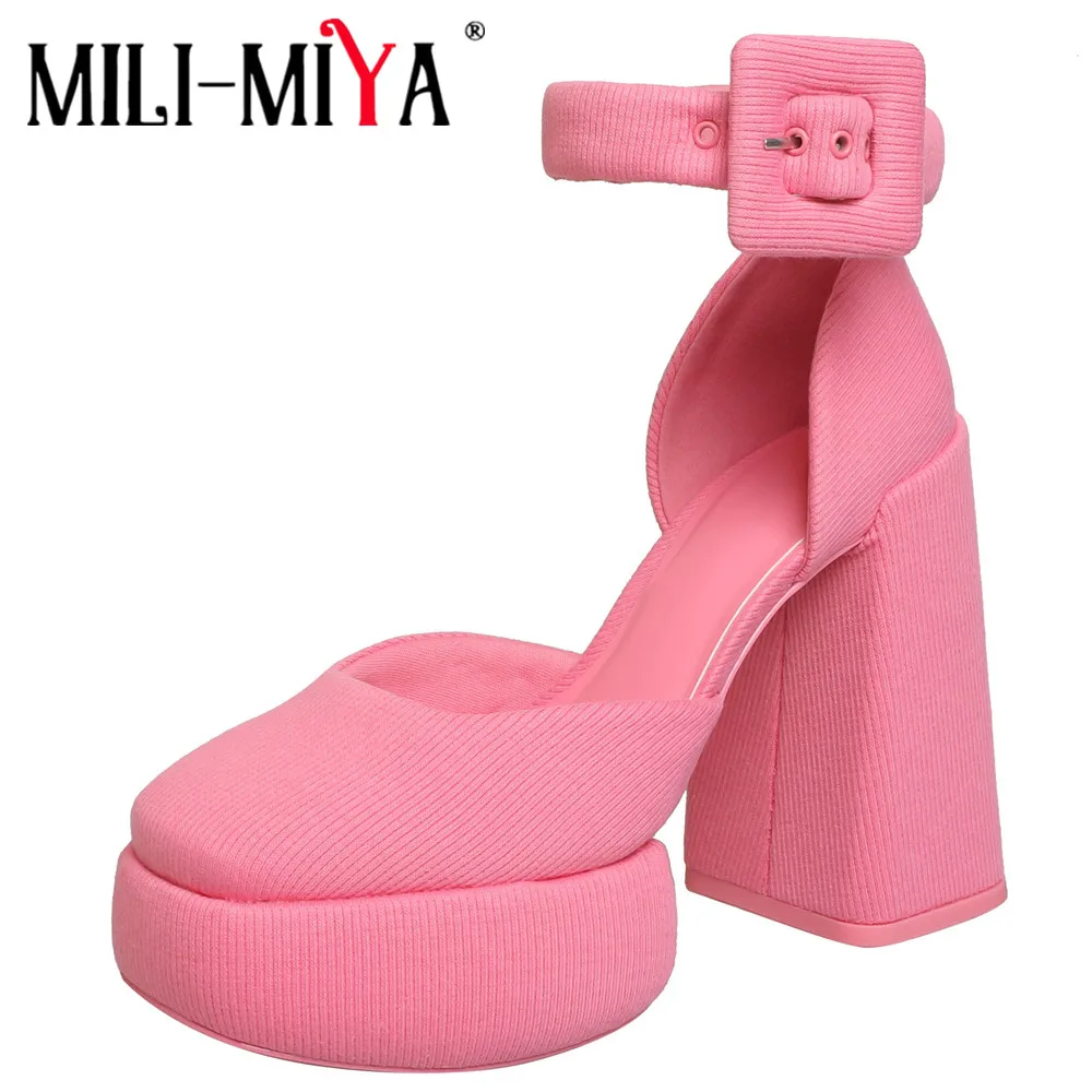 MILI-MIYA New Arrival Super High Thick Heels Women Kitting Pumps Platform Ankle Wrap Buckle Strap Big Size 34-40 Dress Party
MILI-MIYA New Arrival Super High Thick Heels Women Kitting Pumps Platform Ankle Wrap Buckle Strap Big Size 34-40 Dress Party