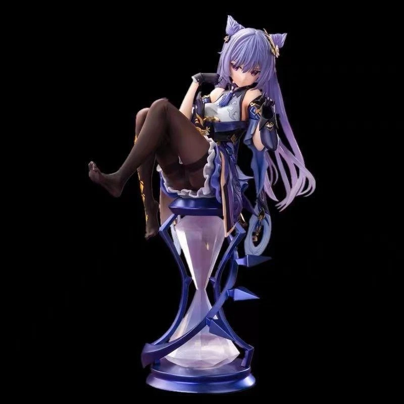 

21cm Genshin Impact Anime Figures Keqing Statue Gk Figurine Girls Model Doll Collection Room Decorate Kids Toys Christmas Gifts
