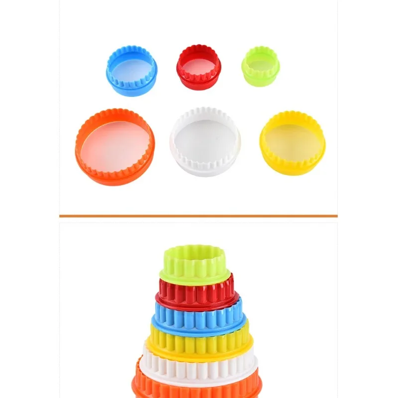 

6pcs/Set 6 size Plastic Cupcake Round Shape Cookie Cutter Stamp Cake Mold Biscuit Plunger Fondant DIY Cake Kitchen Cooking Tools