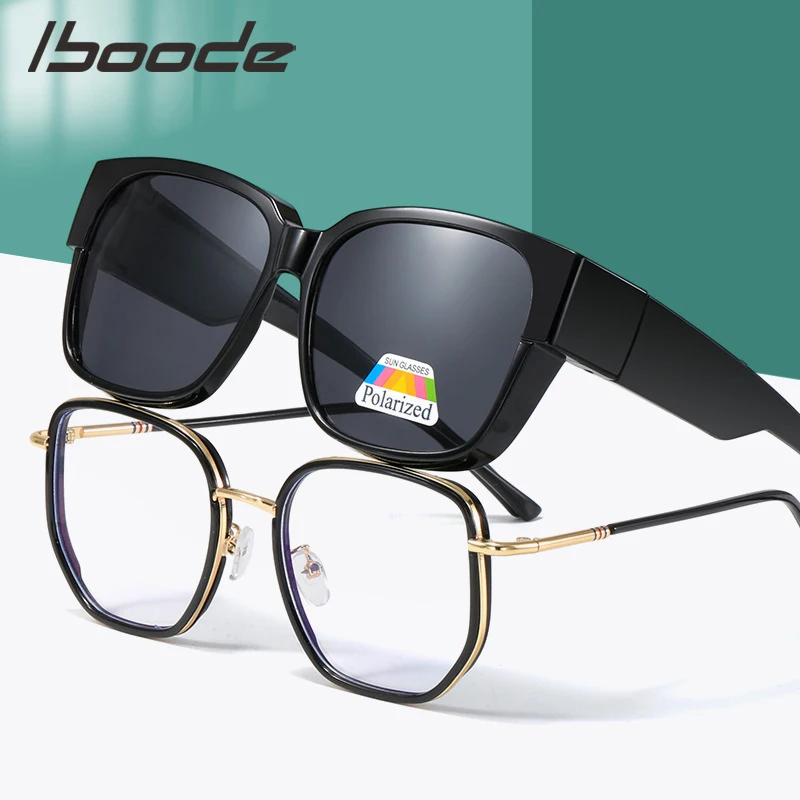 

Iboode Polarized Sunglasses Frame For Myopia Driver Classic Sun Glasses Men UV400 Polarize lenes Universal Optical Eyewear Frame