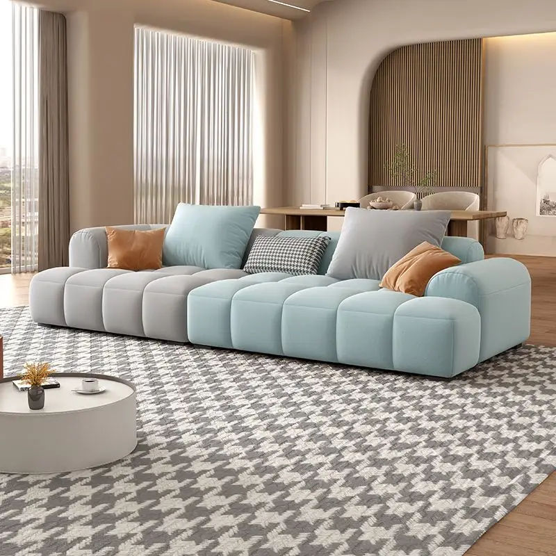 Simple modern living room, lazy people, light luxury fabric, tofu blocks, straight row sofa
Simple modern living room, lazy people, light luxury fabric, tofu blocks, straight row sofa