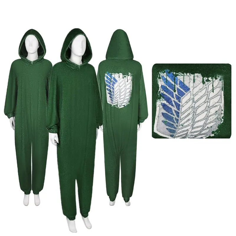 

Anime Attack on Titan Cosplay Costume Wings of Liberty Fantasy Jumpsuit Adult Men Women Hooded Pajamas Halloween Carnival Suit