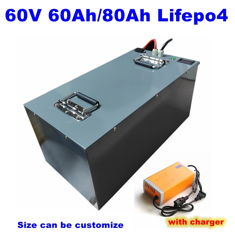 60V 80AH lifepo4 60V 60AH lifepo4 lithium bateria for 6000W 3500W scooter Inverter EV bike Tricycle caravan + 10A charger
60V 80AH lifepo4 60V 60AH lifepo4 lithium bateria for 6000W 3500W scooter Inverter EV bike Tricycle caravan + 10A charger