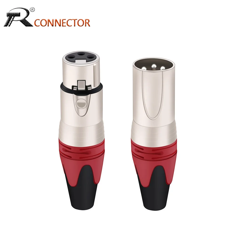 

60pcs/30sets 3Pins XLR Connector Microphone Plug Female Jack + Male Plug Professional Adapter MIC Wire Connectors 6 Colour