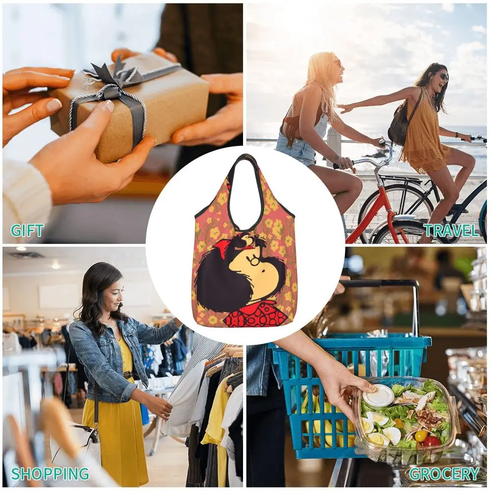 Custom Vintage Mafalda Manga Grocery Shopping Bag 118 Sf5faeab33cc94bc683ad0e6295141421Q