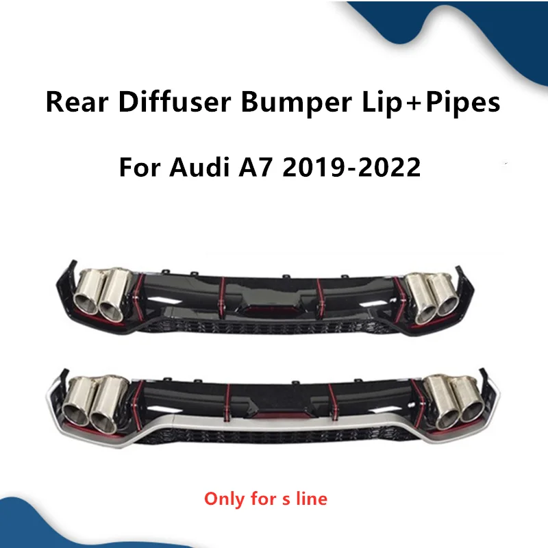 Black Diffuser Car Rear Bumper Lip For Audi A7 S Line 2019 2020 2021 2022 Upgrade RS7-R Style Diffuse With Pipes Tip Accessories
Black Diffuser Car Rear Bumper Lip For Audi A7 S Line 2019 2020 2021 2022 Upgrade RS7-R Style Diffuse With Pipes Tip Accessories