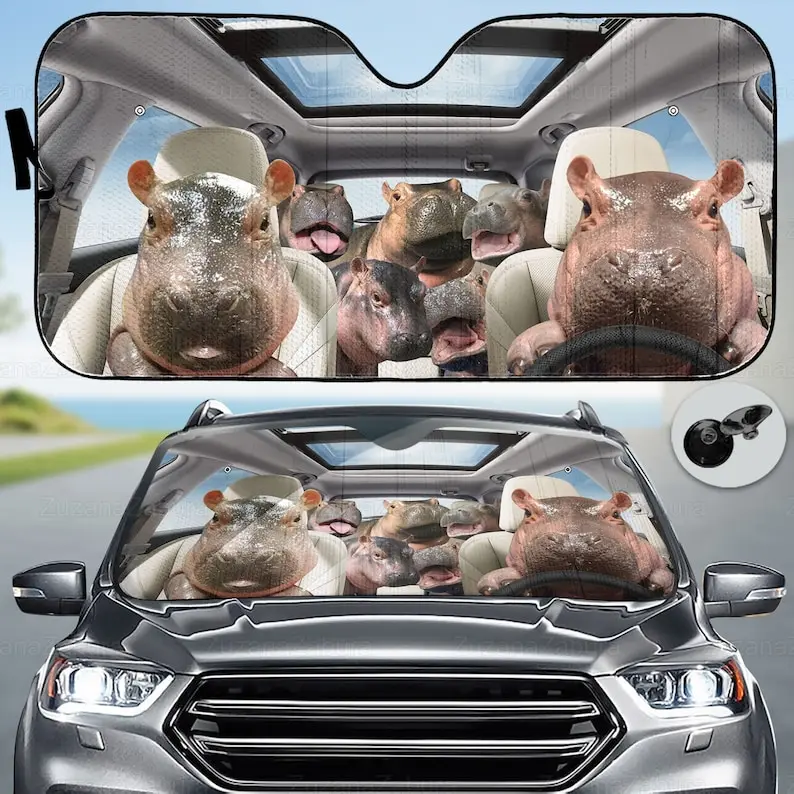 Hippo Family Car Sun Shade, Car Sun Shade, Hippo Car Decoration, Family Gifts, Hippo Windshield Sunshade, Sun Visor Car,
Hippo Family Car Sun Shade, Car Sun Shade, Hippo Car Decoration, Family Gifts, Hippo Windshield Sunshade, Sun Visor Car,