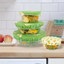 Food Storage Covers Washable Stretch Fruit Salad Fresh Bowl Cloth With Pure Cotton High Elasticity Sealed Cotton Bowl Covers For