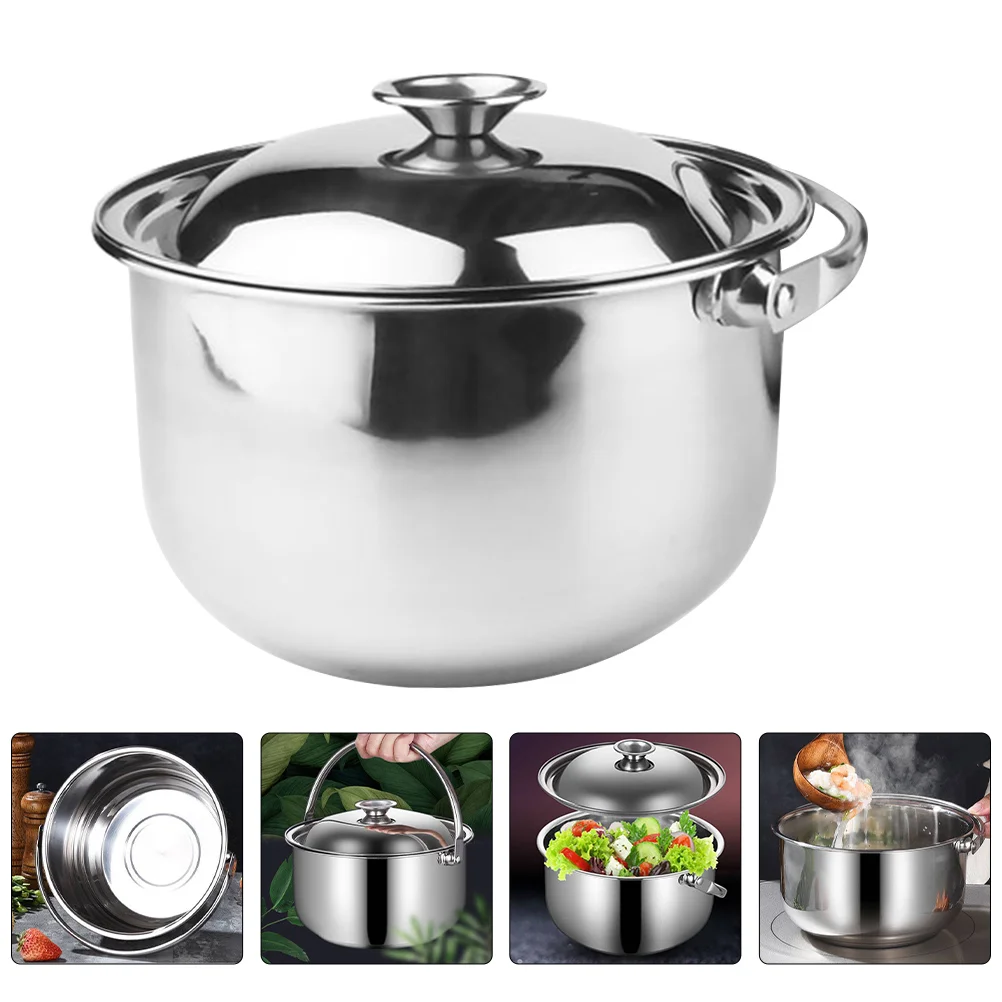 Kitchen Soup Pot Stainless Steel Stockpot Nonstick Pasta Pot Handle Lid Handheld Induction Cooker Pot Milk Warmer Pot Sauce
Kitchen Soup Pot Stainless Steel Stockpot Nonstick Pasta Pot Handle Lid Handheld Induction Cooker Pot Milk Warmer Pot Sauce