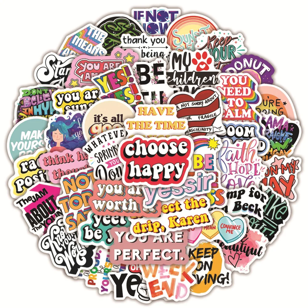 

50pcs Inspirational Quote Stickers Vision Board Motivational Sticker for Adults Teens Students Teachers Aesthetic Decals