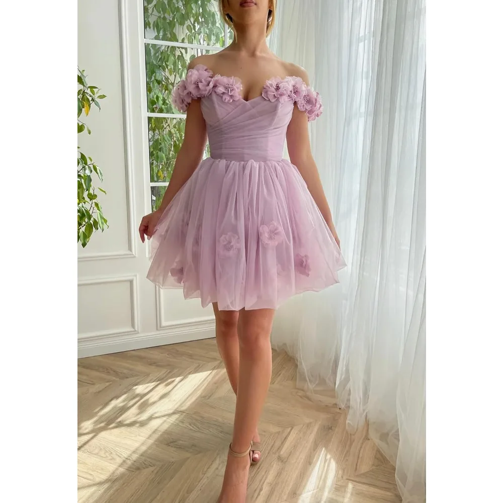 Wakuta Off The Shoulder Tulle Short Homecoming Dresses for Teens Flower Appliques A Line Mini Cocktail Party Gowns robe de bal
Wakuta Off The Shoulder Tulle Short Homecoming Dresses for Teens Flower Appliques A Line Mini Cocktail Party Gowns robe de bal