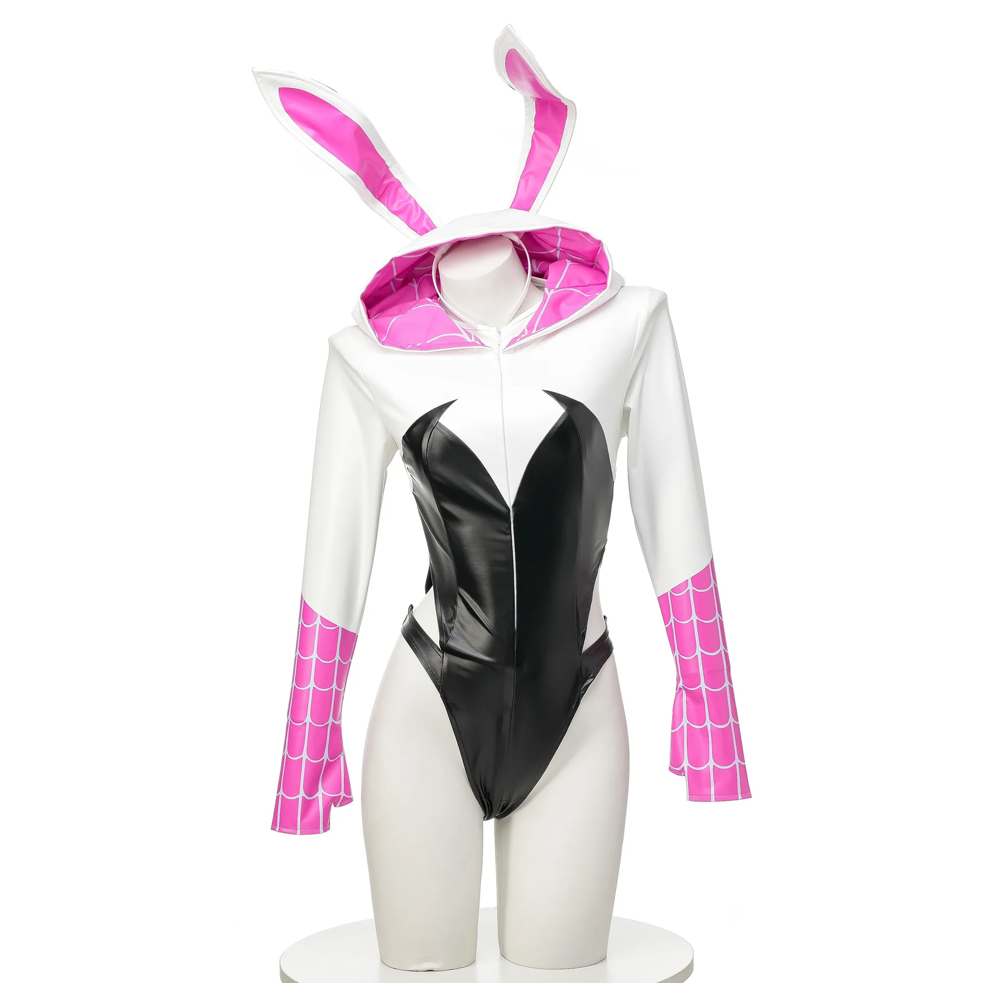 

Anime Gwen Bunny Girl Cosplay Costume Women Sexy Backless Leather Bodysuit Rabbit Ears Uniform Halloween Carnival Party Clothes