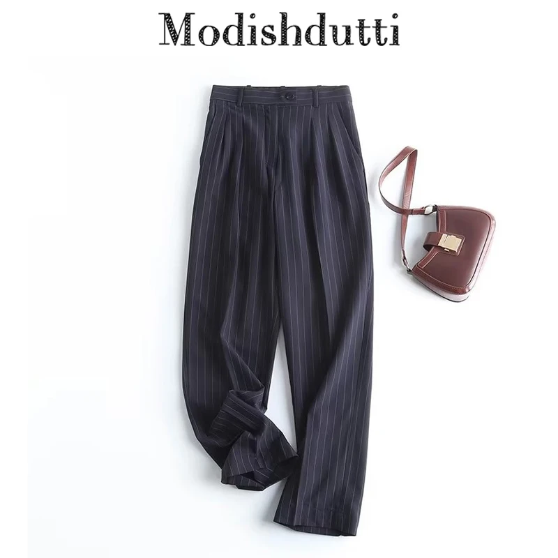 Modishdutti High Quality 2024 Spring Summer Woman Fashion Striped Straight Blazer Pants Female Casual High Waist Trousers
Modishdutti High Quality 2024 Spring Summer Woman Fashion Striped Straight Blazer Pants Female Casual High Waist Trousers