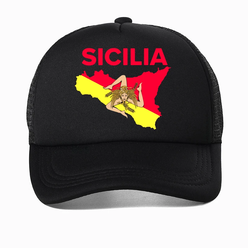 Cool Man Sicily Italy hat Sicilian Flag Sicilia Funny Baseball cap men cotton Breathable Trucker Caps summer brand Golf Dad Hats
Cool Man Sicily Italy hat Sicilian Flag Sicilia Funny Baseball cap men cotton Breathable Trucker Caps summer brand Golf Dad Hats