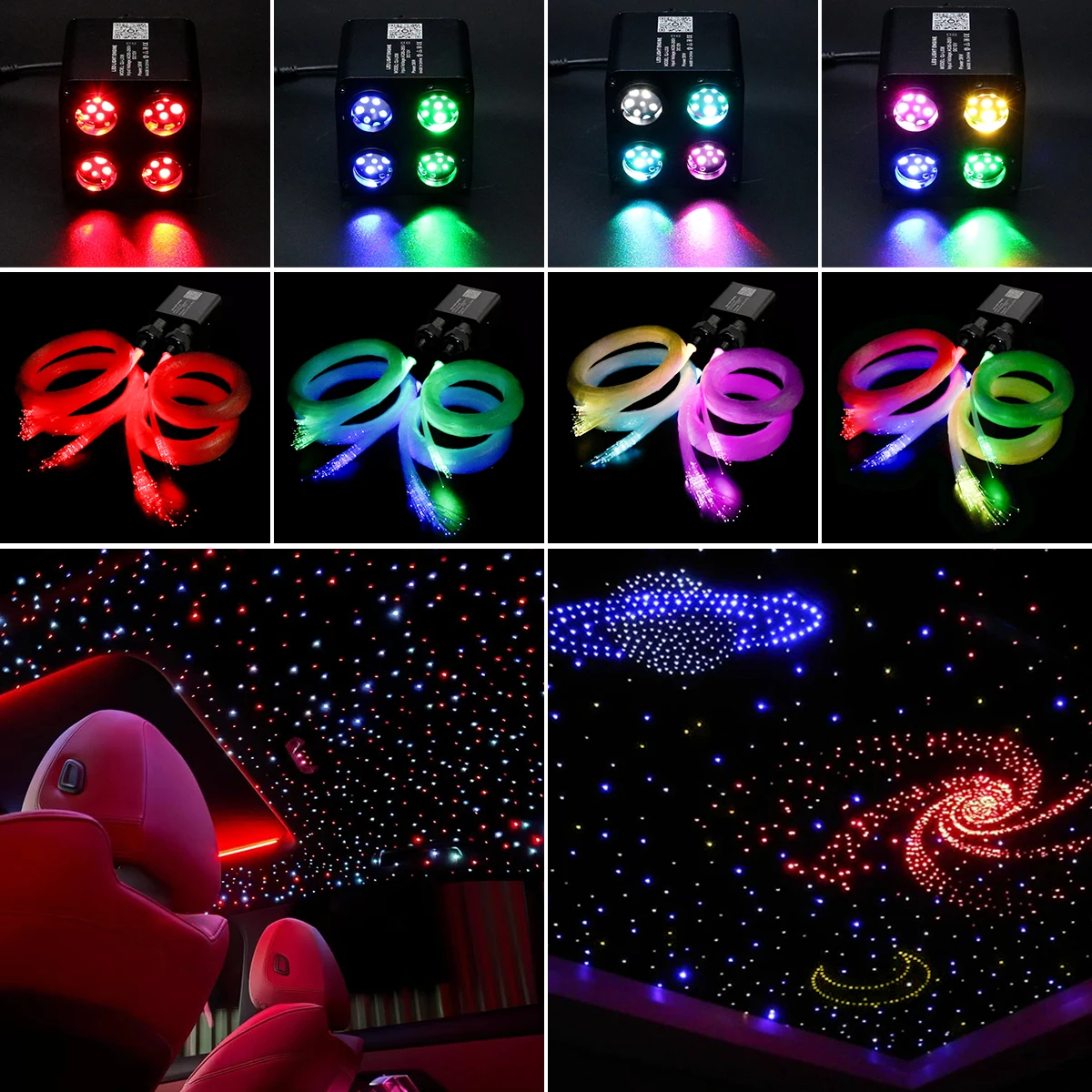 36w fiber optic flashing light, 4 colors, starry sky light, app remote control, car home fiber optic light RGBW, starry sky deco 36w fiber optic flashing light, 4 colors, starry sky light, app remote control, car home fiber optic light RGBW, starry sky deco