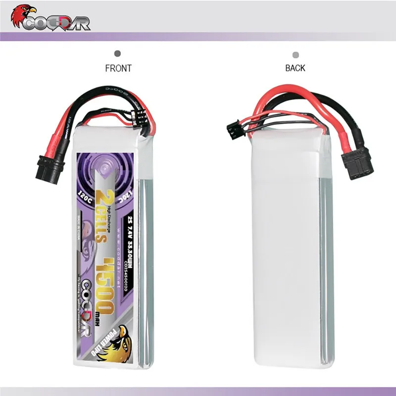 CODDAR 120C 7.4V 2S 4500mAh Lipo Battery Racing For FPV RC Quadcopter Aircraft With T/XT60/TRX/XT90/EC5 2S Rechargeable Battery
CODDAR 120C 7.4V 2S 4500mAh Lipo Battery Racing For FPV RC Quadcopter Aircraft With T/XT60/TRX/XT90/EC5 2S Rechargeable Battery