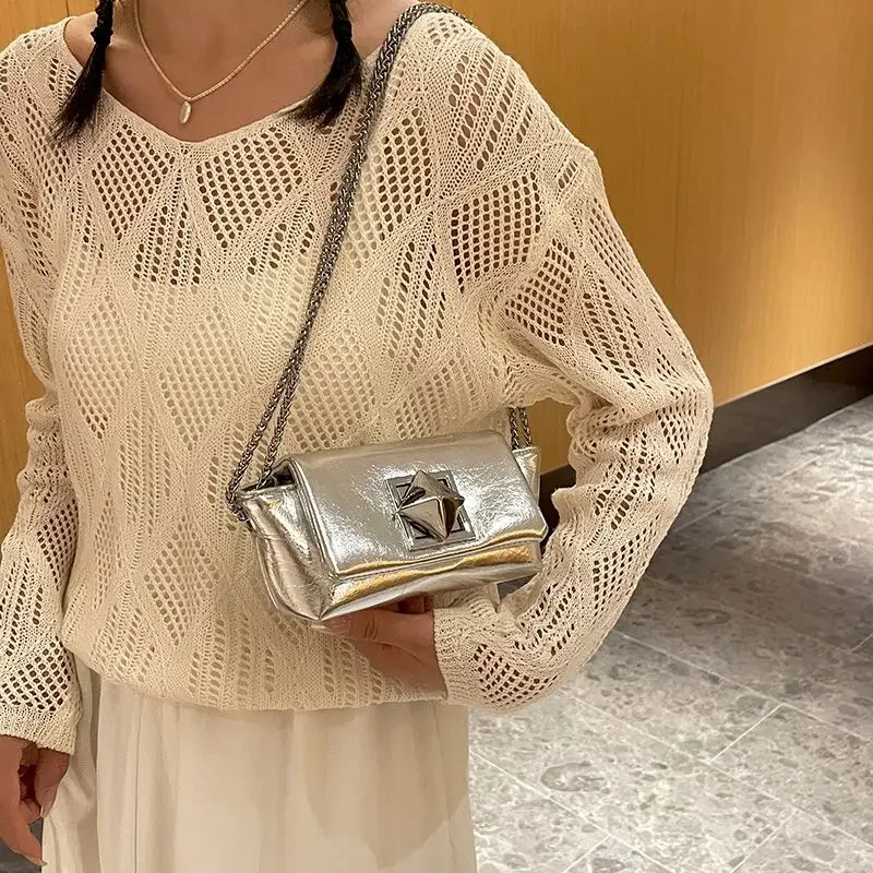 Silver Mini Women's Bag Korean 2024 Summer Chain Shoulder Bag Fashion Luxury Brand Women's Crossbody Bag American Phone Bag
Silver Mini Women's Bag Korean 2024 Summer Chain Shoulder Bag Fashion Luxury Brand Women's Crossbody Bag American Phone Bag