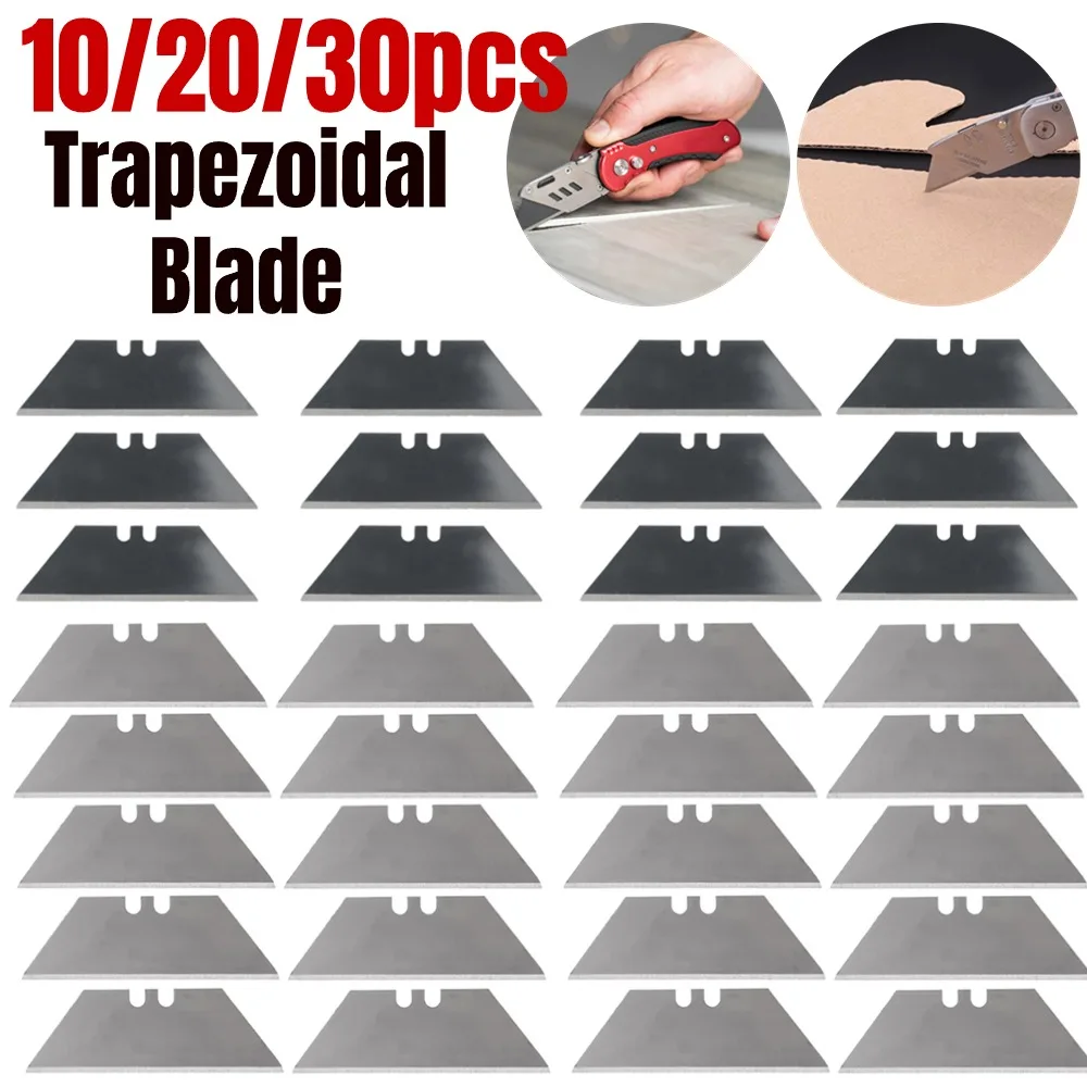 

30-10pcs Trapezoidal Blade Replacement Blade Carbon Steel Multifunction Engraving DIY Art Craft Knives Blade Cutting Hand Tools