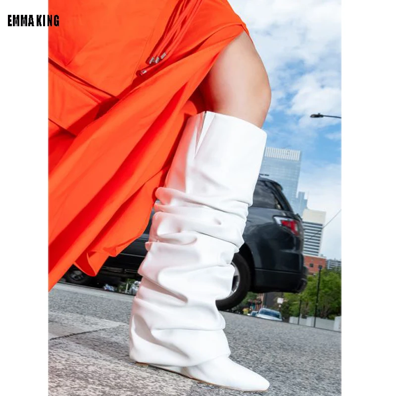 New Women Knee-High Wedge Heels Boots Woman Pointed Toe High Heels Boots Patent leather Autumn Botas Mujer 2023
New Women Knee-High Wedge Heels Boots Woman Pointed Toe High Heels Boots Patent leather Autumn Botas Mujer 2023