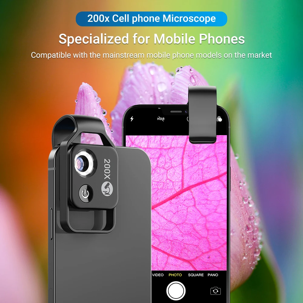 200X HD Microscope Lens For Mobile Phone With CPL Filter Portable Magnification LED Light For iPhone HUAWEI all Smartphones
200X HD Microscope Lens For Mobile Phone With CPL Filter Portable Magnification LED Light For iPhone HUAWEI all Smartphones
