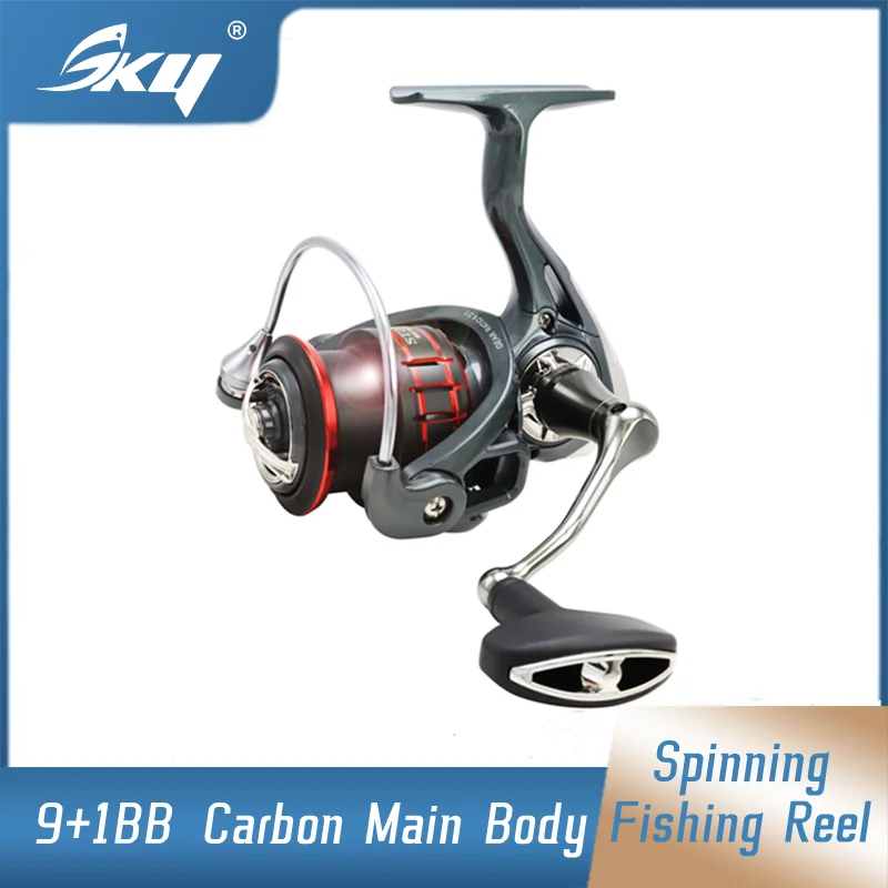SKY Spinning Fishing Reel 9+1BB Ultralight Carbon Main Body Bait Long Casting Sea or Freshwater Fishing Wheel Tackle
SKY Spinning Fishing Reel 9+1BB Ultralight Carbon Main Body Bait Long Casting Sea or Freshwater Fishing Wheel Tackle